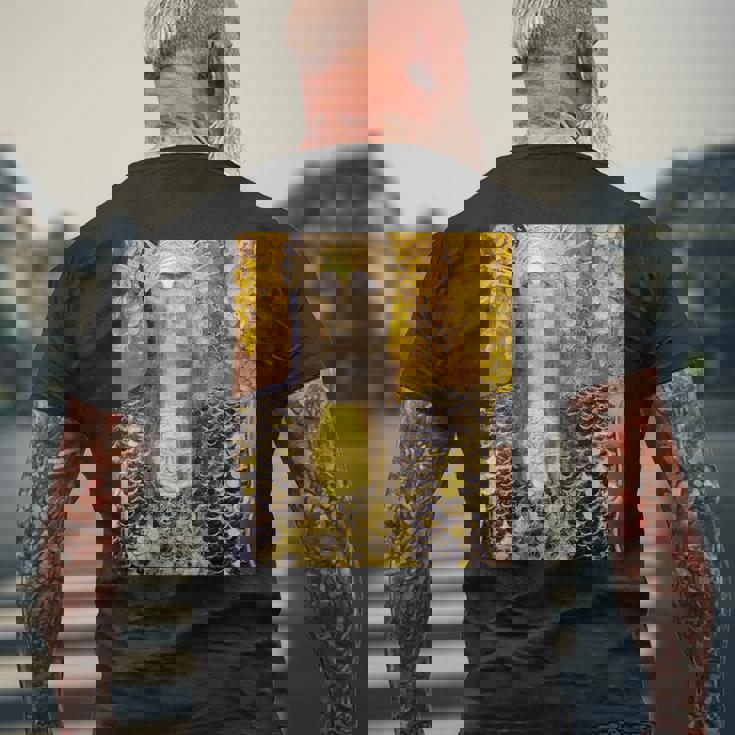 グスタフ・クリムト パラスアテナ アートデザイン メンズTシャツ バックプリント 高齢者への贈り物