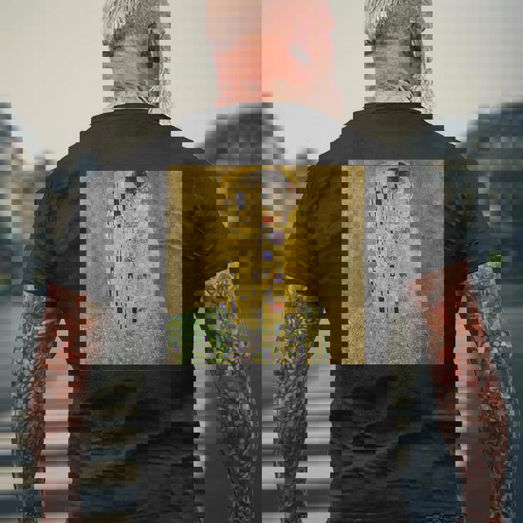 グスタフ・クリムトのキス 有名な絵画 メンズTシャツ バックプリント 高齢者への贈り物