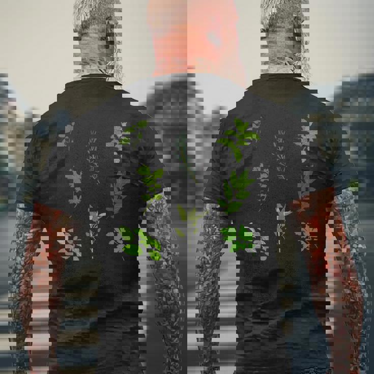 グリーン 料理 料理 ガーデン ハーブ パターン メンズTシャツ バックプリント 高齢者への贈り物