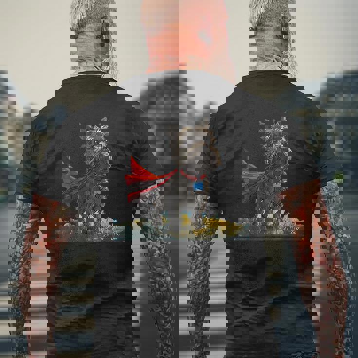 ケアンテリア犬 ケアンテリア メンズTシャツ バックプリント 高齢者への贈り物