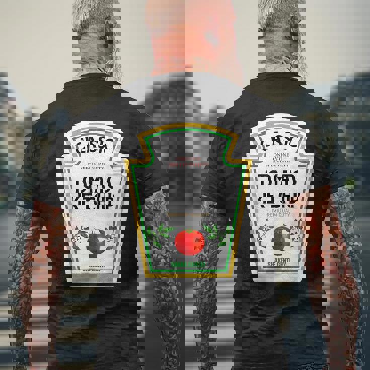 ケチャップ ハロウィン 2024 コスチューム ファミリー お揃い マスタード グループ メンズTシャツ バックプリント 高齢者への贈り物