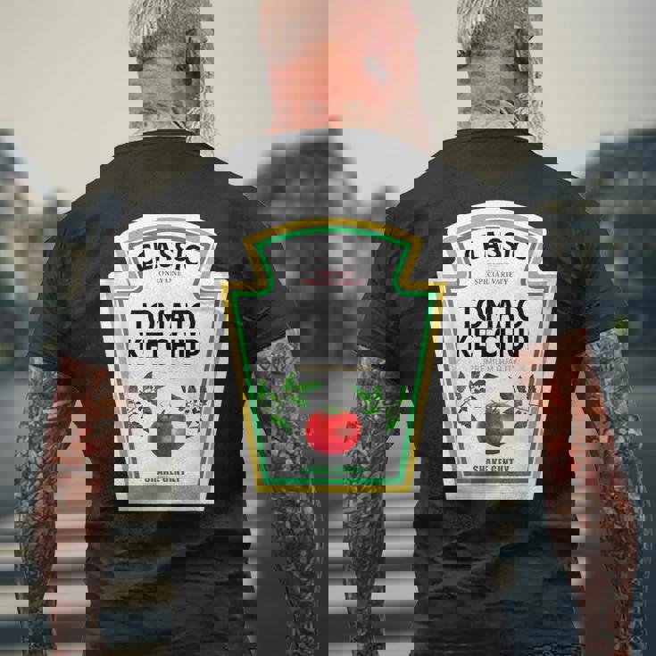 ケチャップ ハロウィン 2024 コスチューム マスタード 調味料 メンズTシャツ バックプリント 高齢者への贈り物