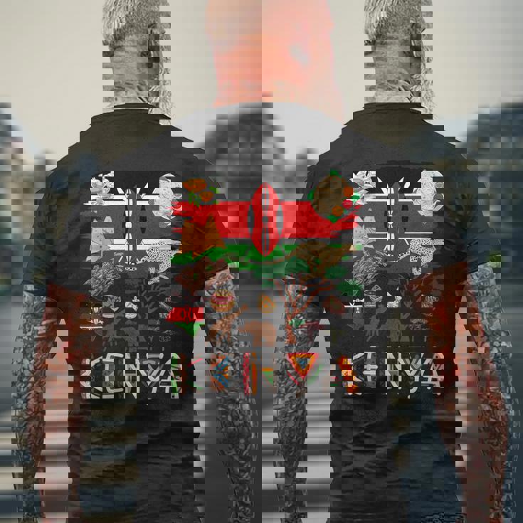 ケニア国旗の衣装のアイデア ケニアフード&ケニア国旗 メンズTシャツ バックプリント 高齢者への贈り物