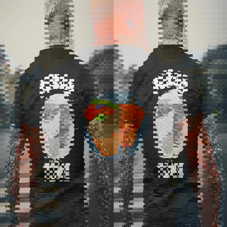 ケバブタイム おいしい焼き肉 トルコ ケバブ メンズTシャツ バックプリント 高齢者への贈り物