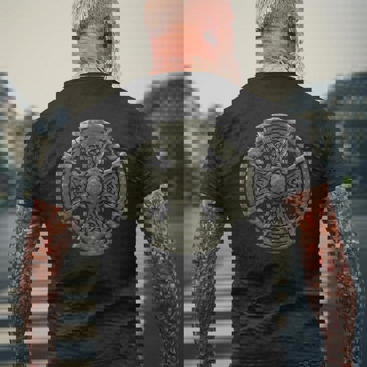 ケルト十字架 中世のシンボル ケルトバイキング メンズTシャツ バックプリント 高齢者への贈り物