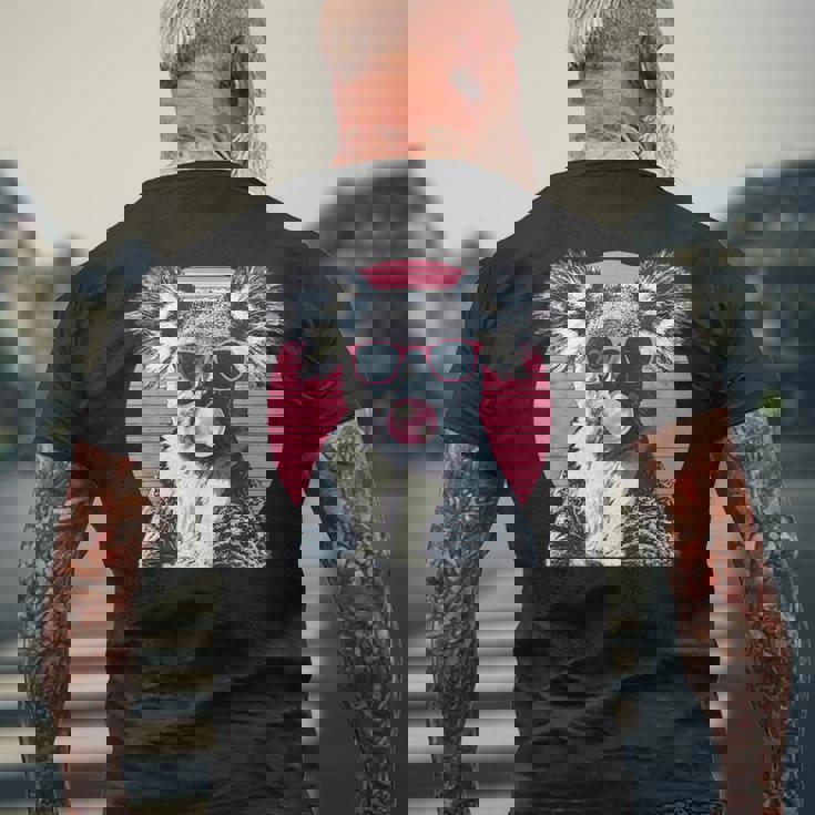 コアラ愛好家のためのサングラスバブルガム付きコアラ メンズTシャツ バックプリント 高齢者への贈り物