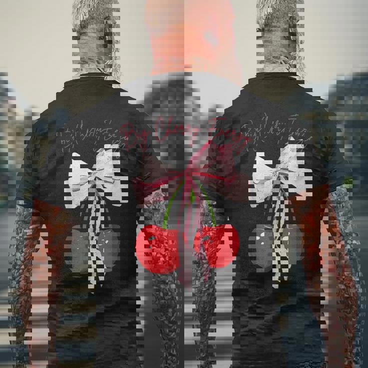 コケット さくらんぼのリボン ビッグチェリー エネルギー キュート コケット メンズTシャツ バックプリント 高齢者への贈り物