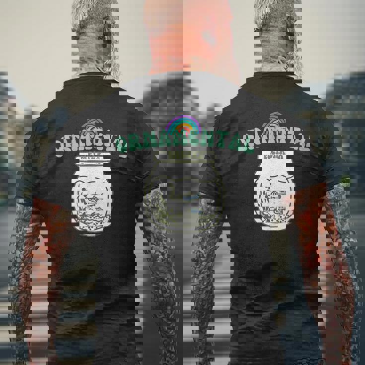 コットン オリジナル プリント ユーモア メダカ 鑑賞用 ロゴ メンズTシャツ バックプリント 高齢者への贈り物