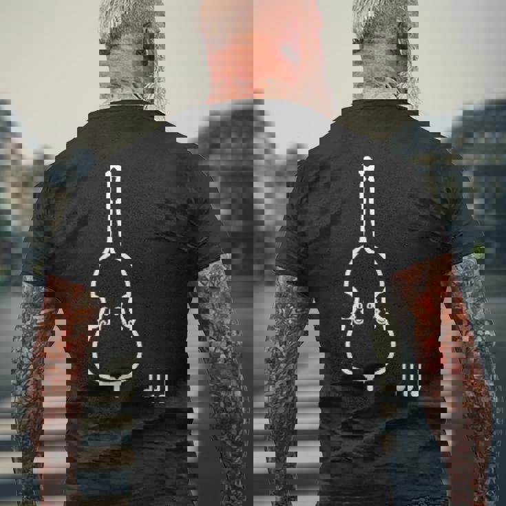 コントラバス 音符 音楽 楽器 メンズTシャツ バックプリント 高齢者への贈り物