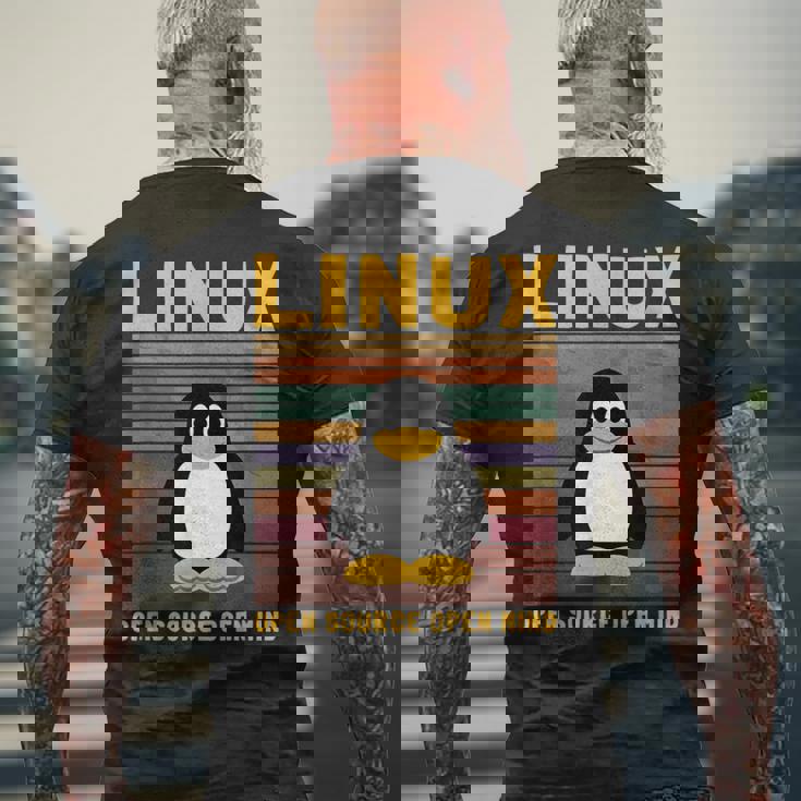 メンズ コンピューター オタク Linux ルートペンギン タックス 言葉 ギフト メンズTシャツ バックプリント 高齢者への贈り物