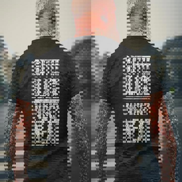 コーヒー ブラック ウイスキー きちんとしたシャツ 面白い バーボン ウイスキー スコッチ メンズTシャツ バックプリント 高齢者への贈り物