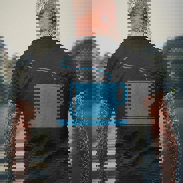 コーヒー、紅茶、カップ メンズTシャツ バックプリント 高齢者への贈り物