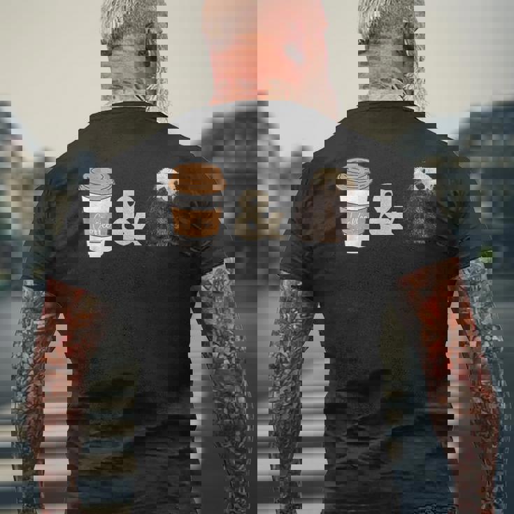 コーヒーとかわいいラッコ メンズTシャツ バックプリント 高齢者への贈り物