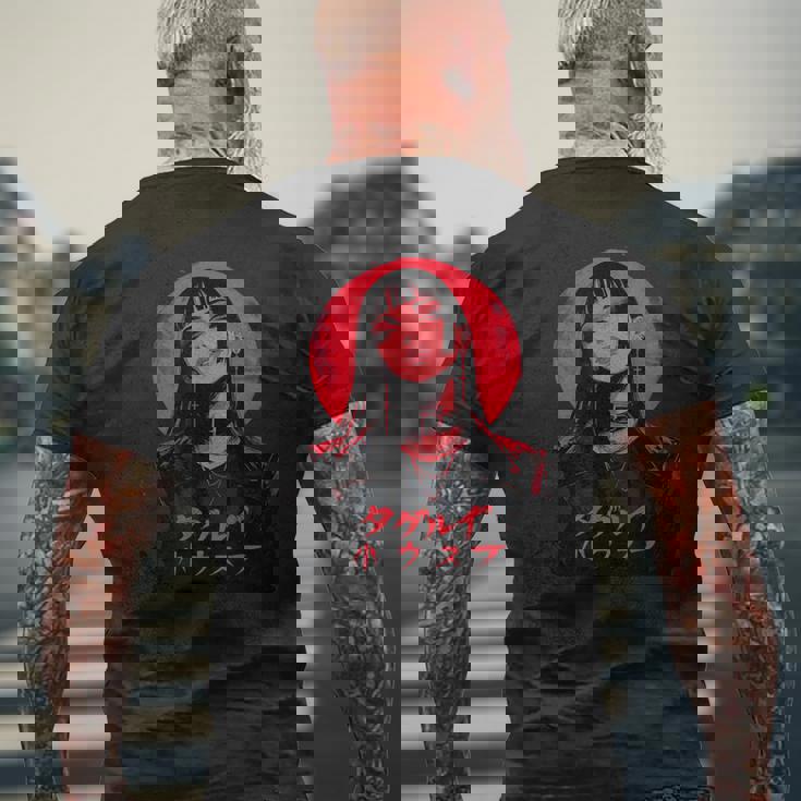 ゴシック アニメ 鬼 わいふ かわいい 日本 漫画 ヴェーパーウェア レトロ メンズTシャツ バックプリント 高齢者への贈り物