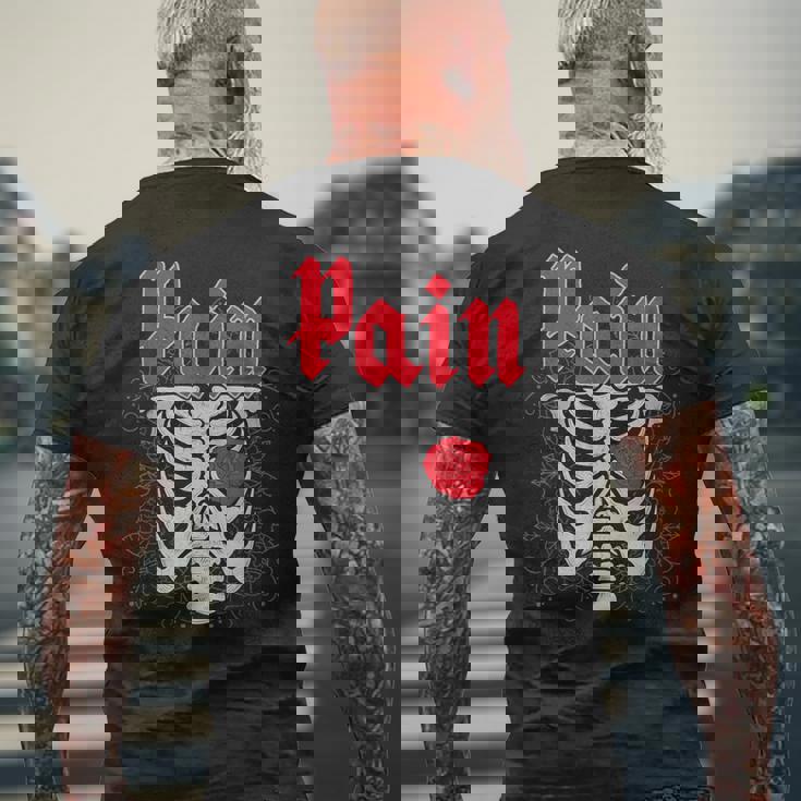 ゴシックスカルとバラ メンズTシャツ バックプリント 高齢者への贈り物