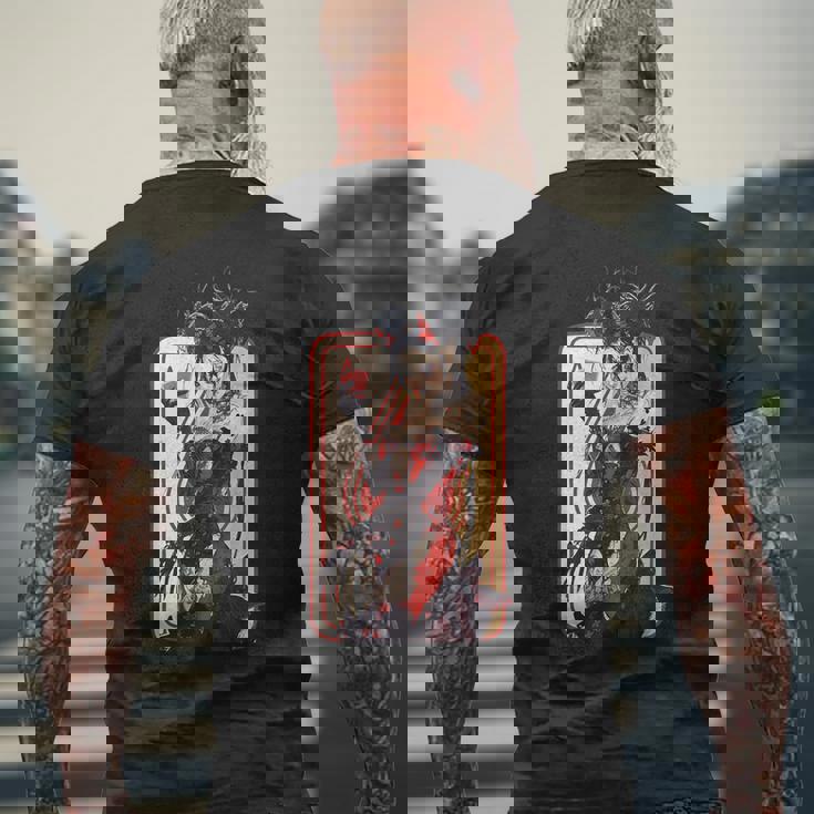 ゴス ハーレクイン ハーレクイン パンク ヴィンテージ レトロ ストリートウェア メンズTシャツ バックプリント 高齢者への贈り物