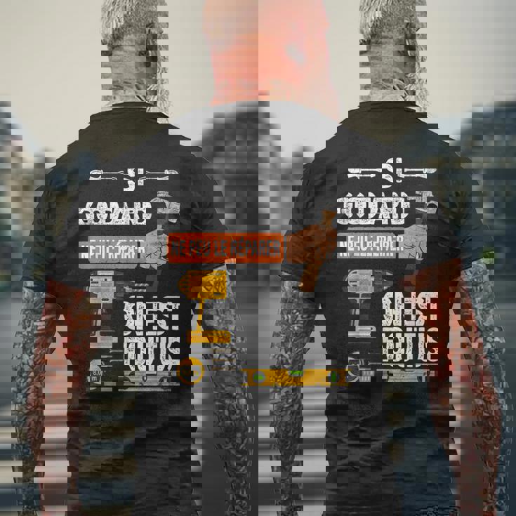 ゴダールが修正できない場合、誰もいません。 メンズTシャツ バックプリント 高齢者への贈り物