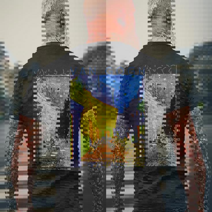 ゴッホ 夜のカフェテラス メンズTシャツ バックプリント 高齢者への贈り物