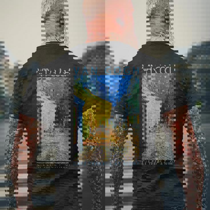 ゴッホ 面白いtシャツ アート 夜のカフェテラス 印象派 絵画 メンズ レディース 面白い 服 美術 油彩画 メンズTシャツ バックプリント 高齢者への贈り物