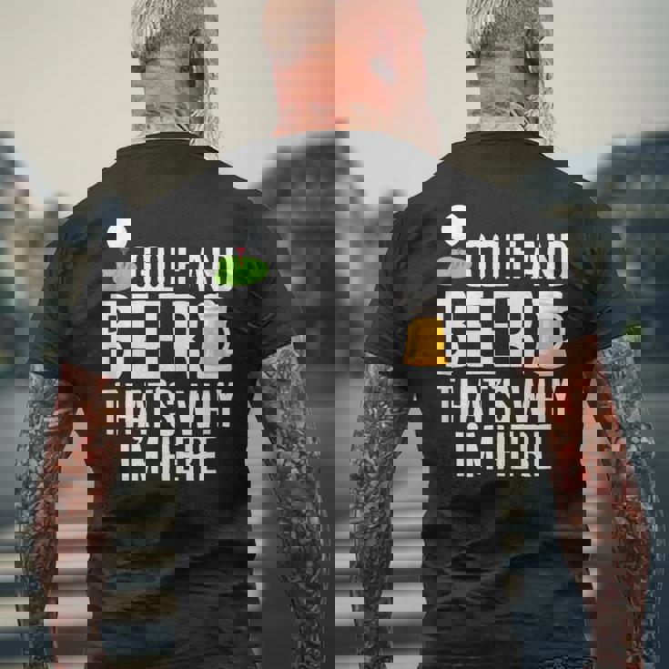 メンズ メンズ ゴルフウェア ゴルフとビール That's Why I'm Here メンズTシャツ バックプリント 高齢者への贈り物