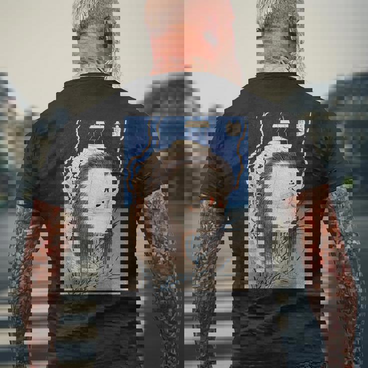 ゴースト 亡霊 霊魂 ファントム 葛飾北斎 日本美術 ハロウィン 妖怪 提灯お岩 百物語 お岩さん 百物語 メンズTシャツ バックプリント 高齢者への贈り物