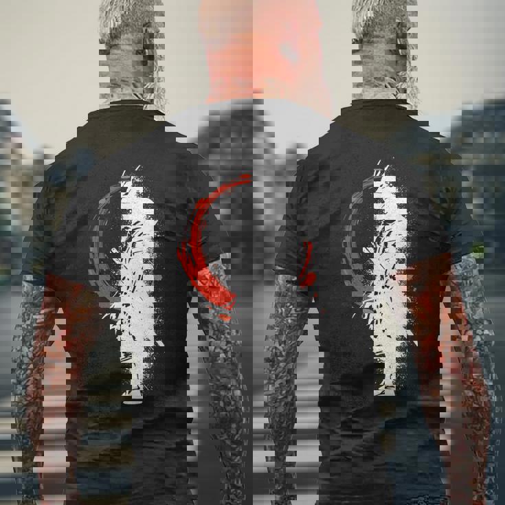 ゴーストサムライ 戦国武将 刀 アニメ マンガ 恋人 メンズTシャツ バックプリント 高齢者への贈り物