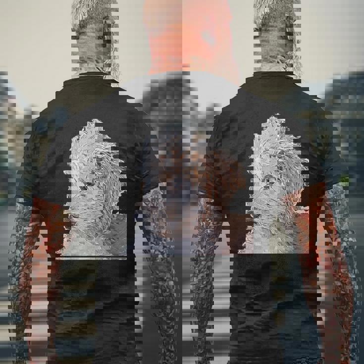 ゴールデンドゥードル 犬 ペット 動物 グラフィック かっこいい おもしろい かわいい メンズTシャツ バックプリント 高齢者への贈り物