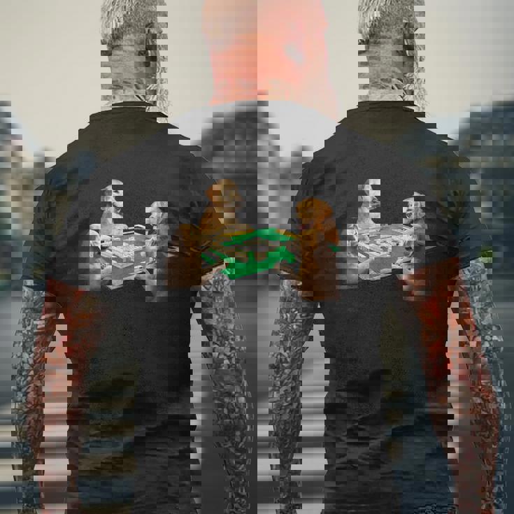 ゴールデンレトリバー イヌ 麻雀 面白いtシャツ 犬 メンズ おもしろ 面白い 服 おもしろグッズ ネタ メンズTシャツ バックプリント 高齢者への贈り物