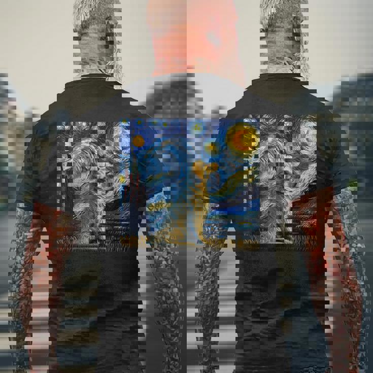 ゴールデンレトリバー 面白いtシャツ 犬 星月夜 イヌ かわいい メンズ おもしろ 服 グッズ ネタ わんこ メンズTシャツ バックプリント 高齢者への贈り物