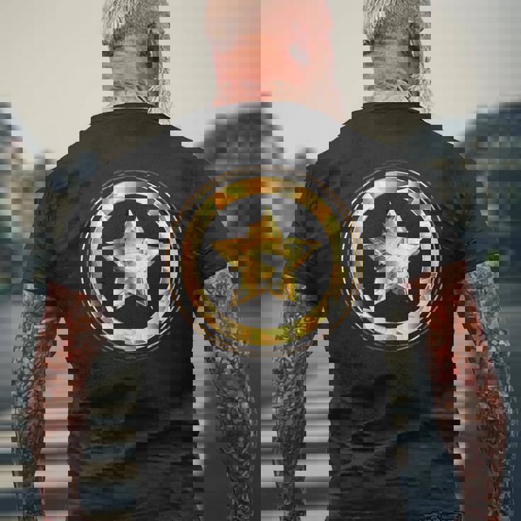 ゴールド 星 メンズTシャツ バックプリント 高齢者への贈り物