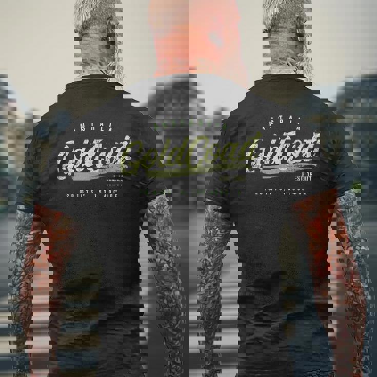 ゴールドコースト オーストラリア ヴィンテージ メンズTシャツ バックプリント 高齢者への贈り物