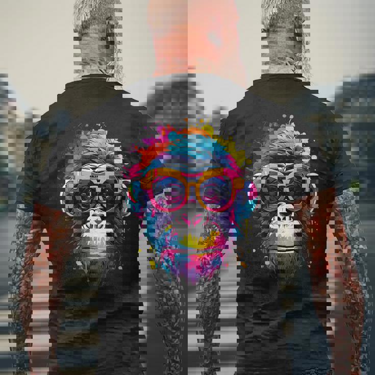 サイケデリック・エイプ、オタク、エイプ メンズTシャツ バックプリント 高齢者への贈り物