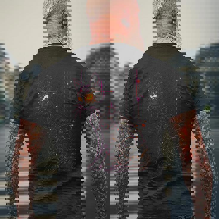 サイバネティックな強化を施したビクトリア朝のゴシック サイバーパンク猫 メンズTシャツ バックプリント 高齢者への贈り物