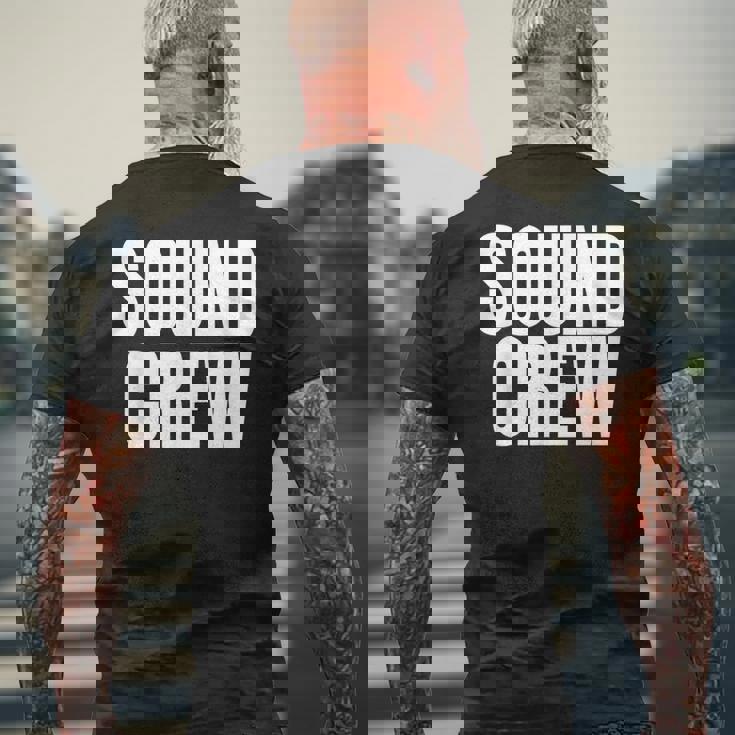 サウンドクルーtシャツ コンサートイベントスタッフ ブラックtシャツ メンズTシャツ バックプリント 高齢者への贈り物