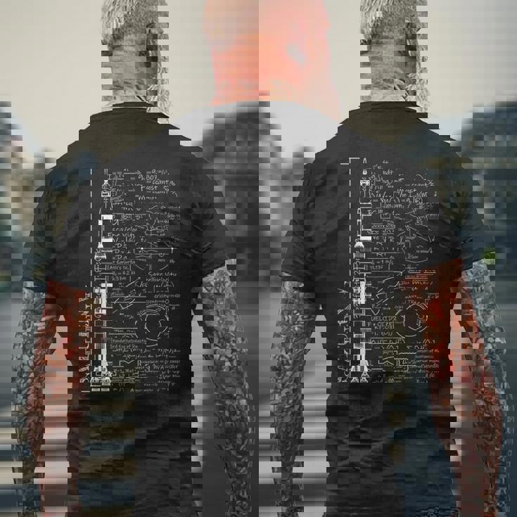 サターンvサターン5ロケット科学方程式 メンズTシャツ バックプリント 高齢者への贈り物