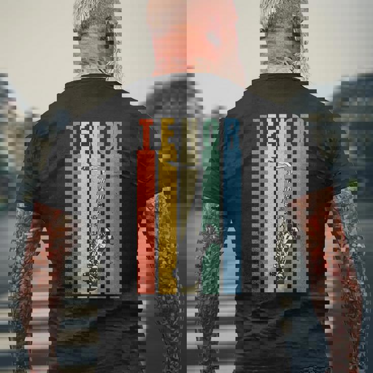 サックス テナーサックス レトロ メンズTシャツ バックプリント 高齢者への贈り物