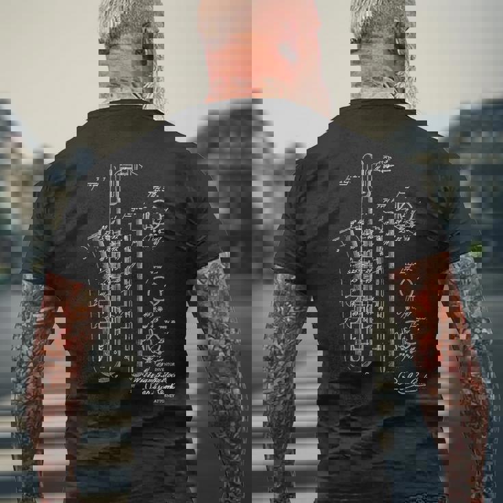 サックス バリサックス 特許スタイル クール サックス メンズTシャツ バックプリント 高齢者への贈り物