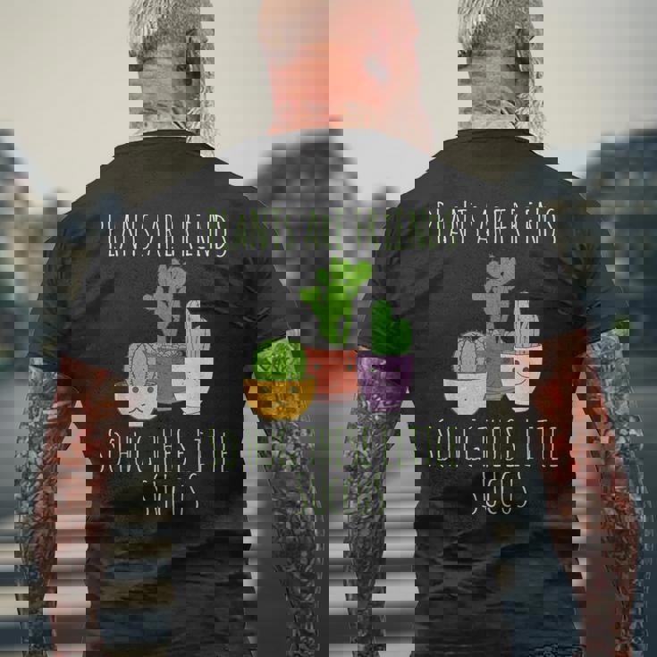 サボテン植物 面白いことわざデザイン サボテン ギフトアイデア メンズTシャツ バックプリント 高齢者への贈り物