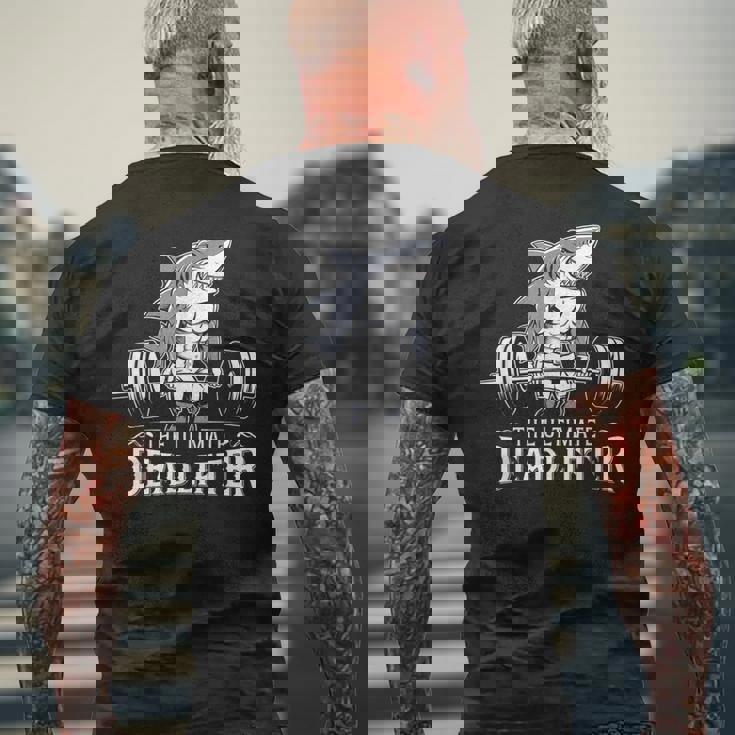 サメ コスチューム デッドリフター ワークアウト ジム サメ ぬいぐるみ 動物 メンズTシャツ バックプリント 高齢者への贈り物