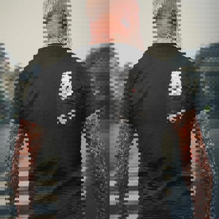 サモエド愛好家のための面白いサモエドをポケットに入れました メンズTシャツ バックプリント 高齢者への贈り物