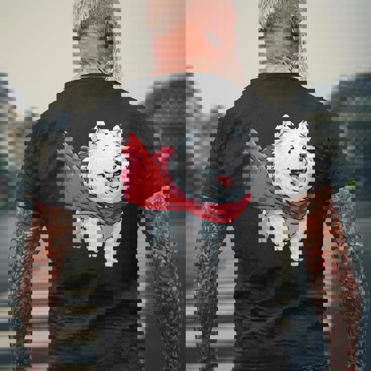 サモエド犬-サモエド メンズTシャツ バックプリント 高齢者への贈り物