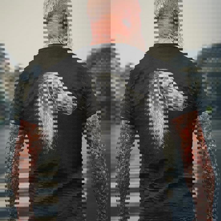 サルーキ 犬 モチーフ ペットアート サルーキ メンズTシャツ バックプリント 高齢者への贈り物