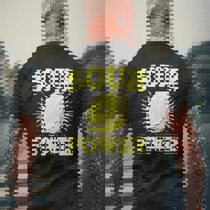 サワーパワー レモンフルーツ メンズTシャツ バックプリント 高齢者への贈り物