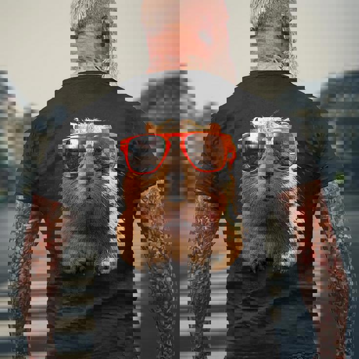 サングラスをかけたカピバラ Be Capy カピバラ げっ歯類 Capybara メンズTシャツ バックプリント 高齢者への贈り物