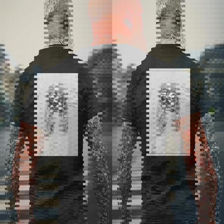 サングラスをかけたキャバリア メンズTシャツ バックプリント 高齢者への贈り物