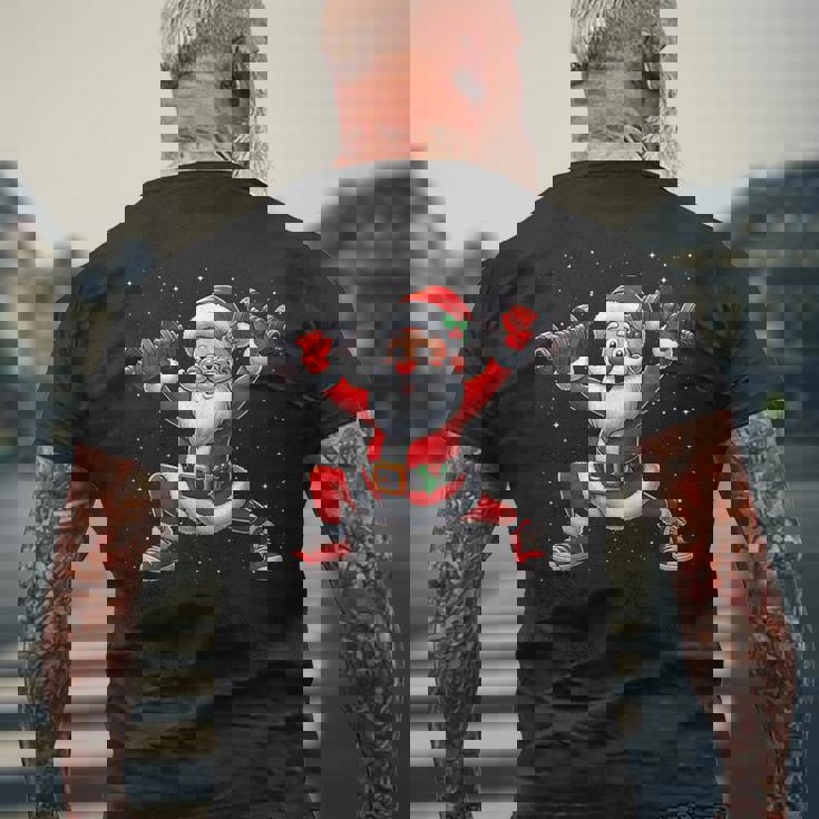 サンタ ウエイトリフティング ジム トレーニング クリスマス フィットネス メンズTシャツ バックプリント 高齢者への贈り物