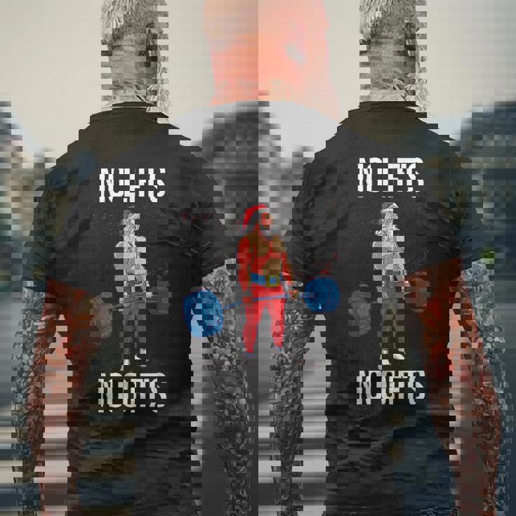 サンタ クリスマス 面白いtシャツ ウエイトリフティング 筋トレ メンズ おもしろ 面白い 服 おもしろグッズ ネタ メンズTシャツ バックプリント 高齢者への贈り物