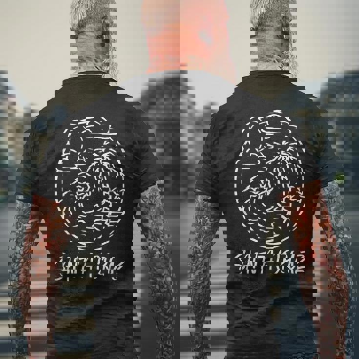 サンタクルーズ カリフォルニア サーフィン サーファー ビンテージ レトロ メンズTシャツ バックプリント 高齢者への贈り物