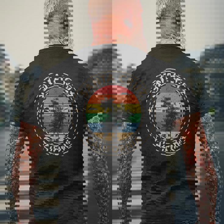 サンタクルーズ カリフォルニア レトロ ヴィンテージ サンセット メンズTシャツ バックプリント 高齢者への贈り物