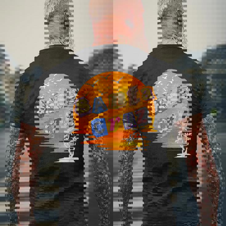 サンタクルーズサンセット メンズTシャツ バックプリント 高齢者への贈り物